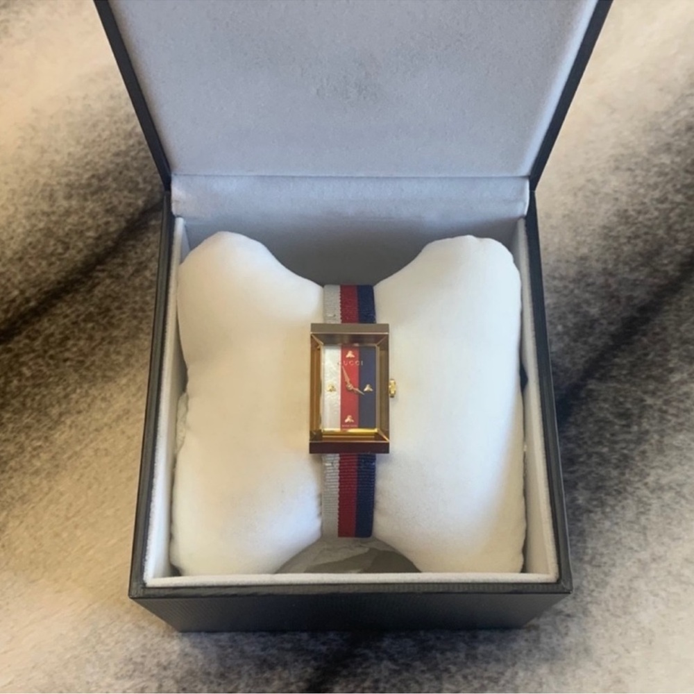 Gucci G- Frame Logo Red White Blue Watch YA147405 - Picture 2 of 15